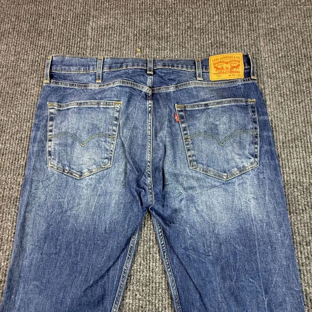 Levis 502 Regular Taper Jeans Mens 38x30 Tanager Wash Blue Stretch 29507-0003